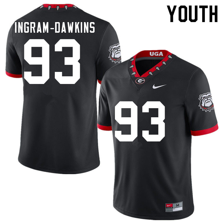 Youth #93 Tyrion Ingram-Dawkins Georgia Bulldogs 100th Anniversary College Football Jerseys Sale-100